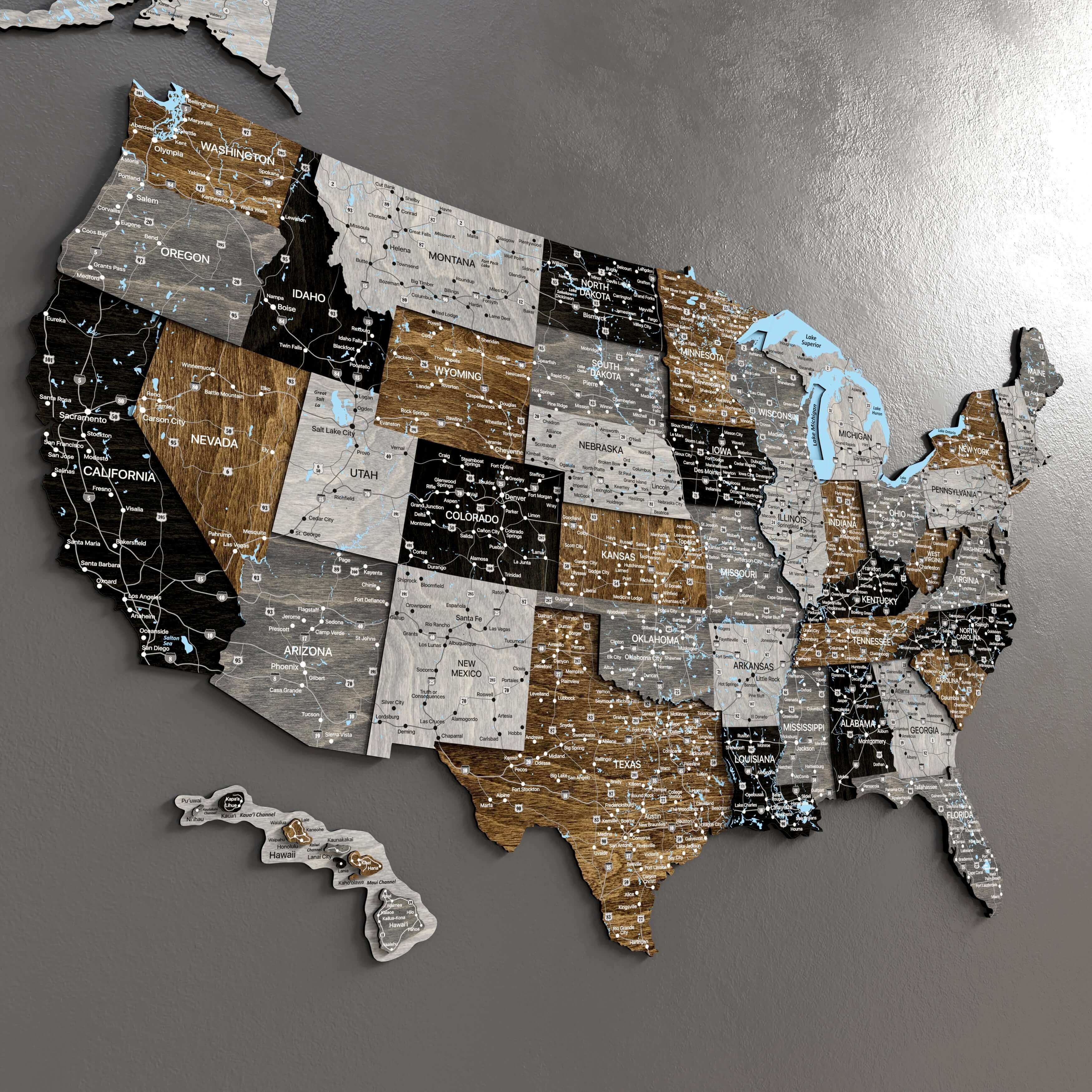 Wood USA Map - Loft