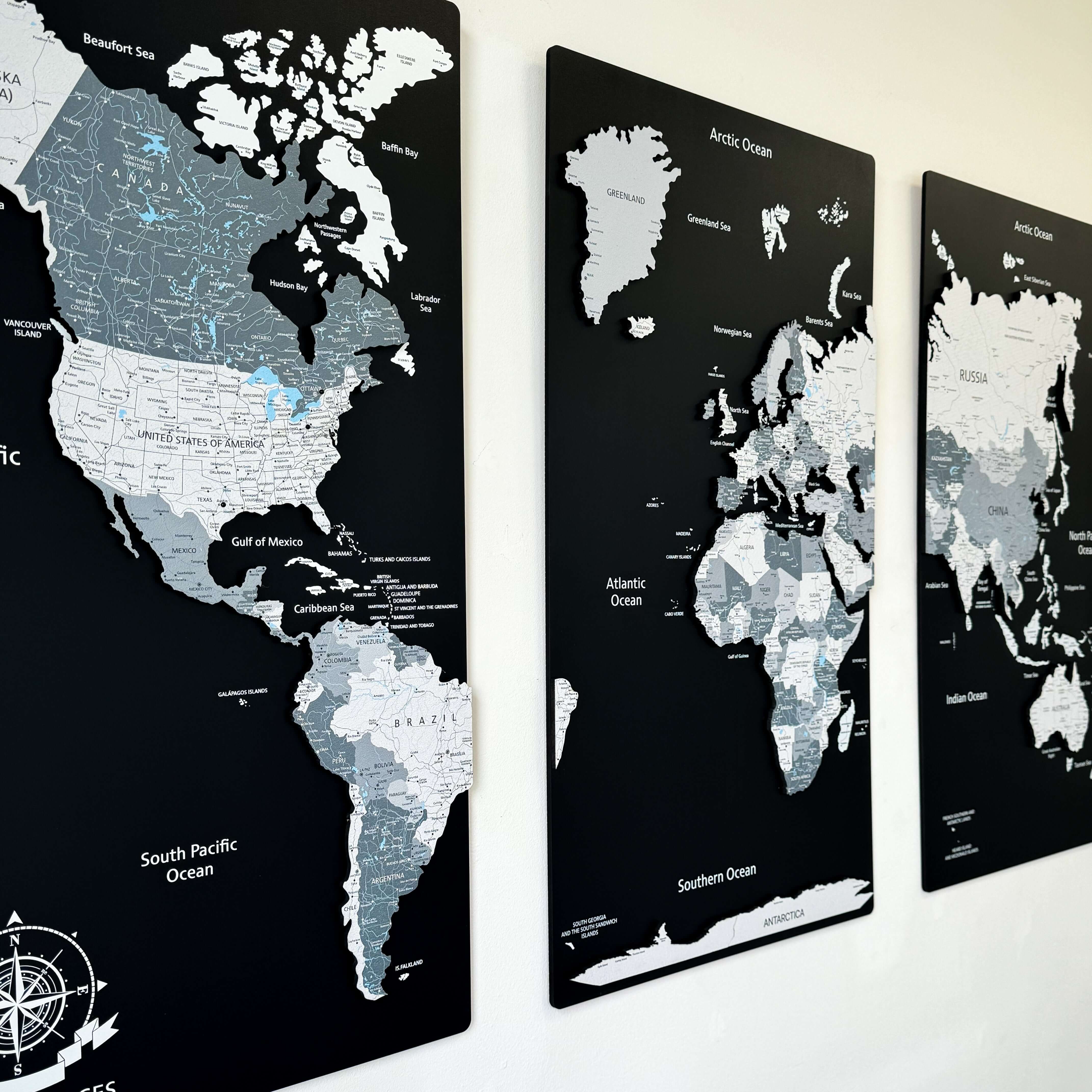2D Cork World Map -Monochrome