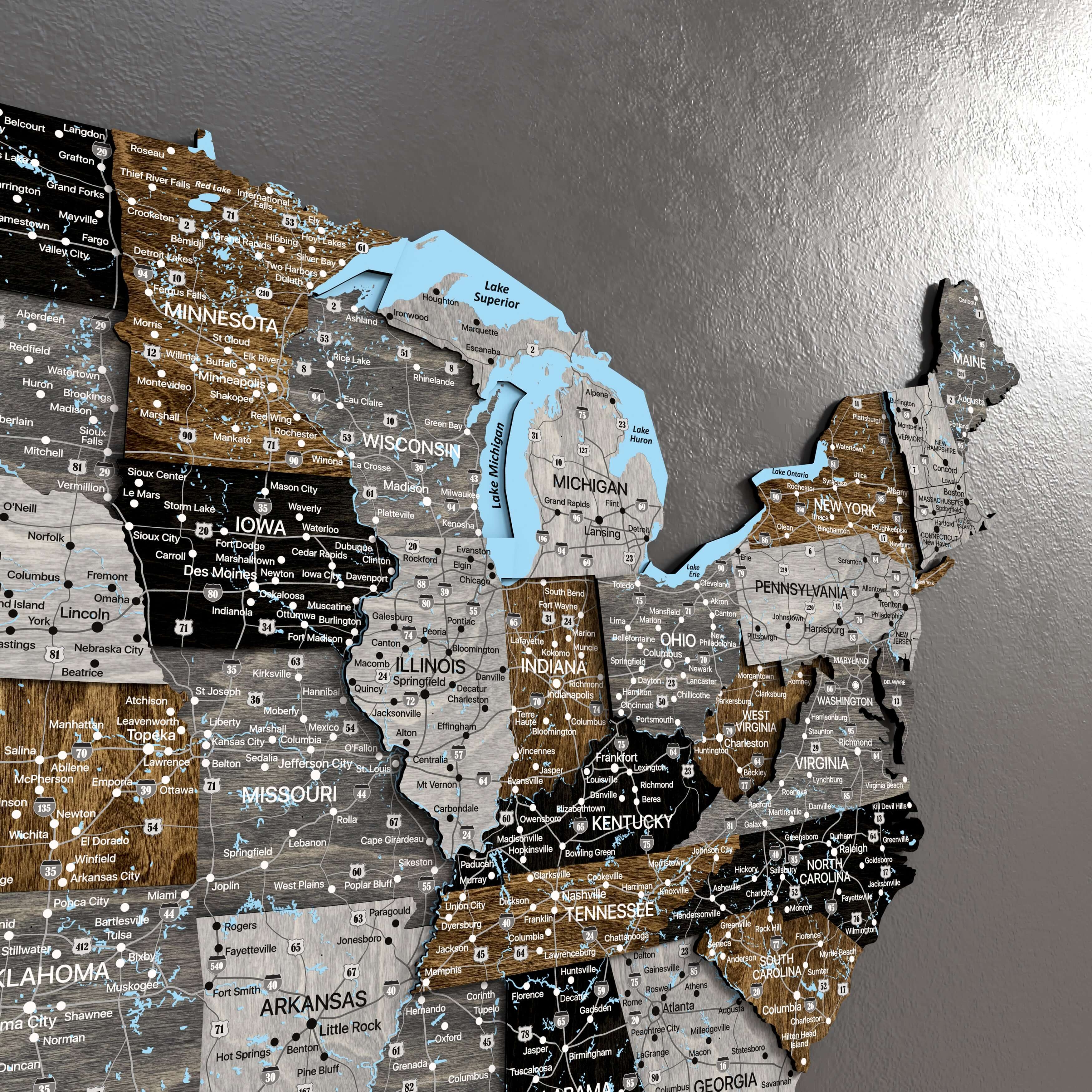 Wood USA Map - Loft