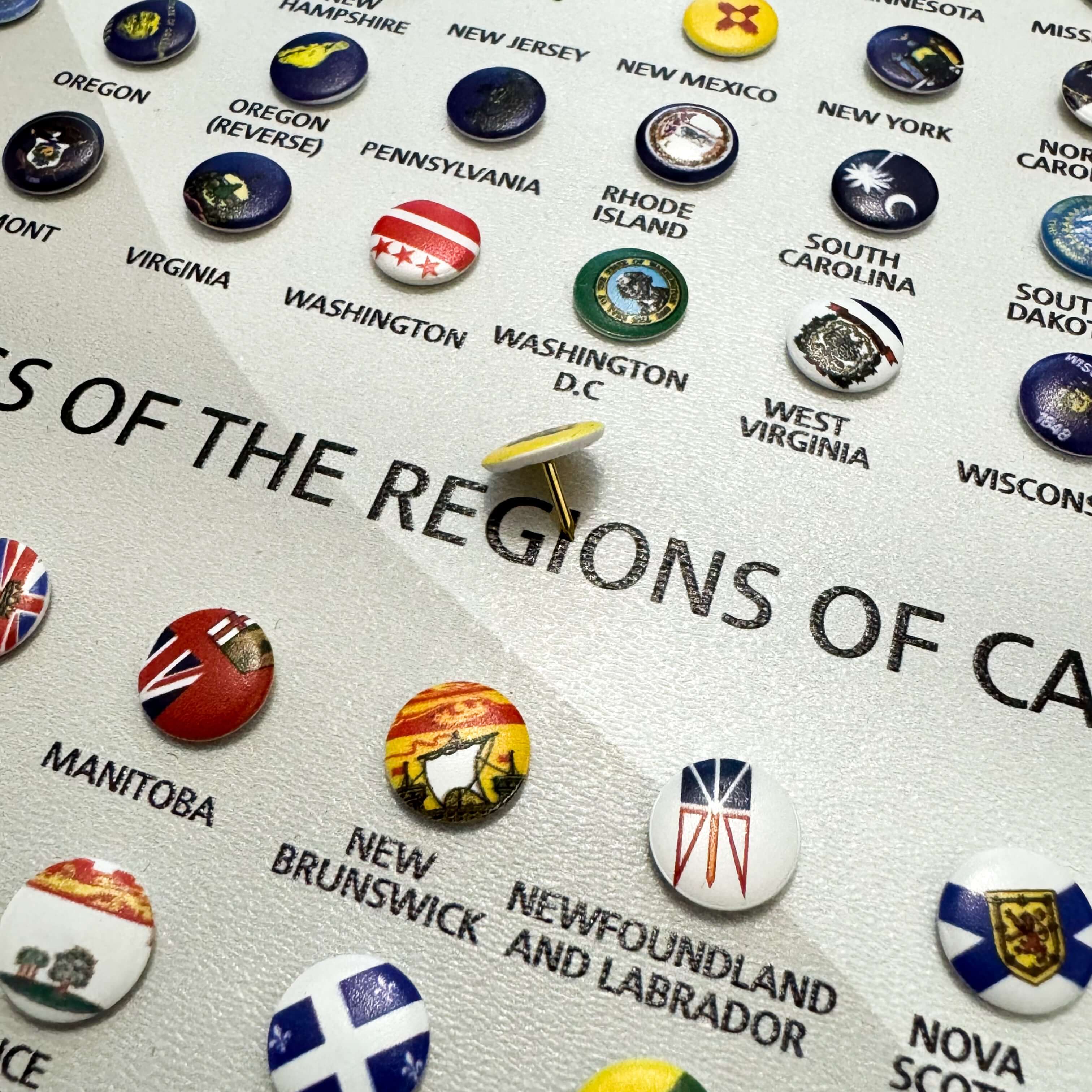 Push Pins States of America and Canada