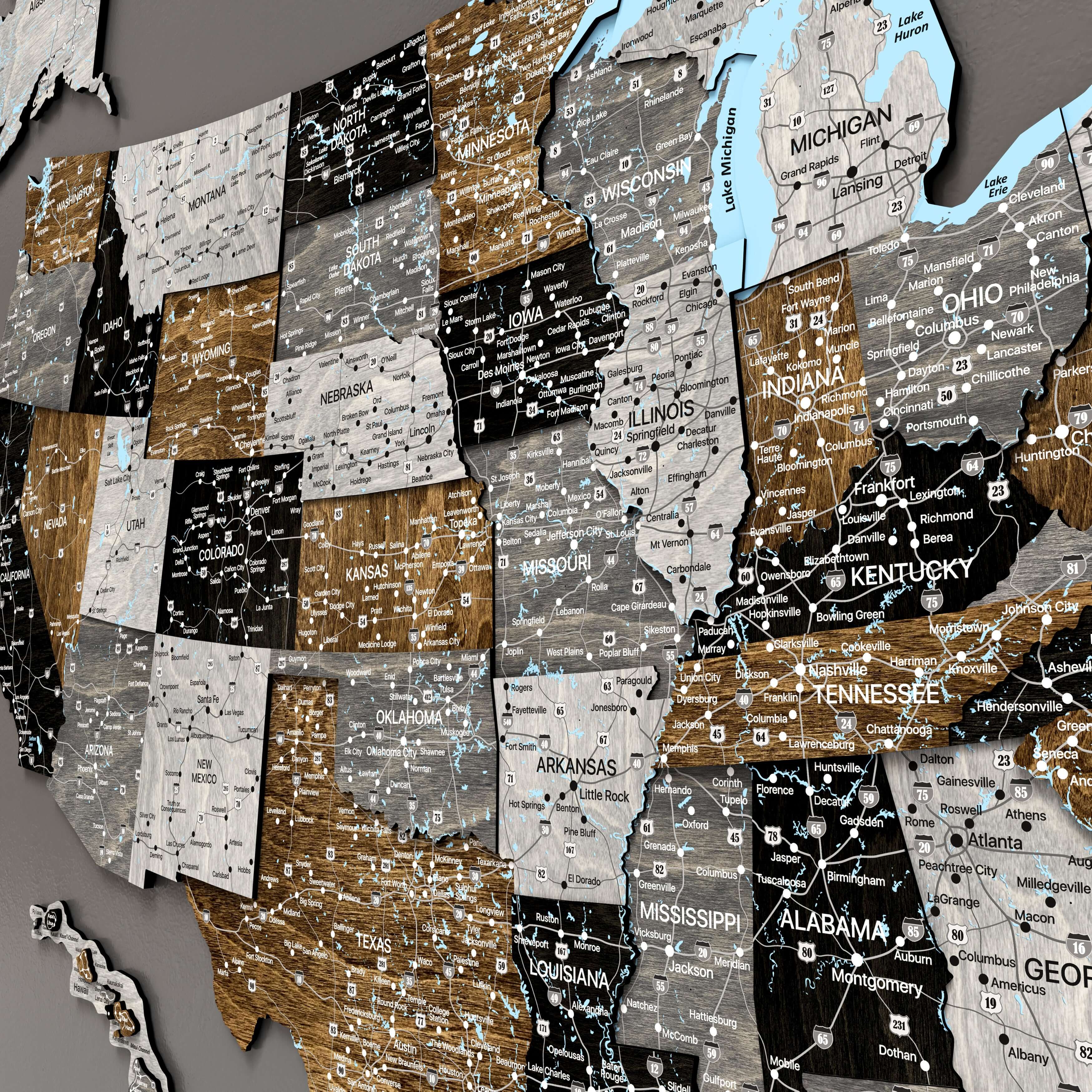 Wood USA Map - Loft