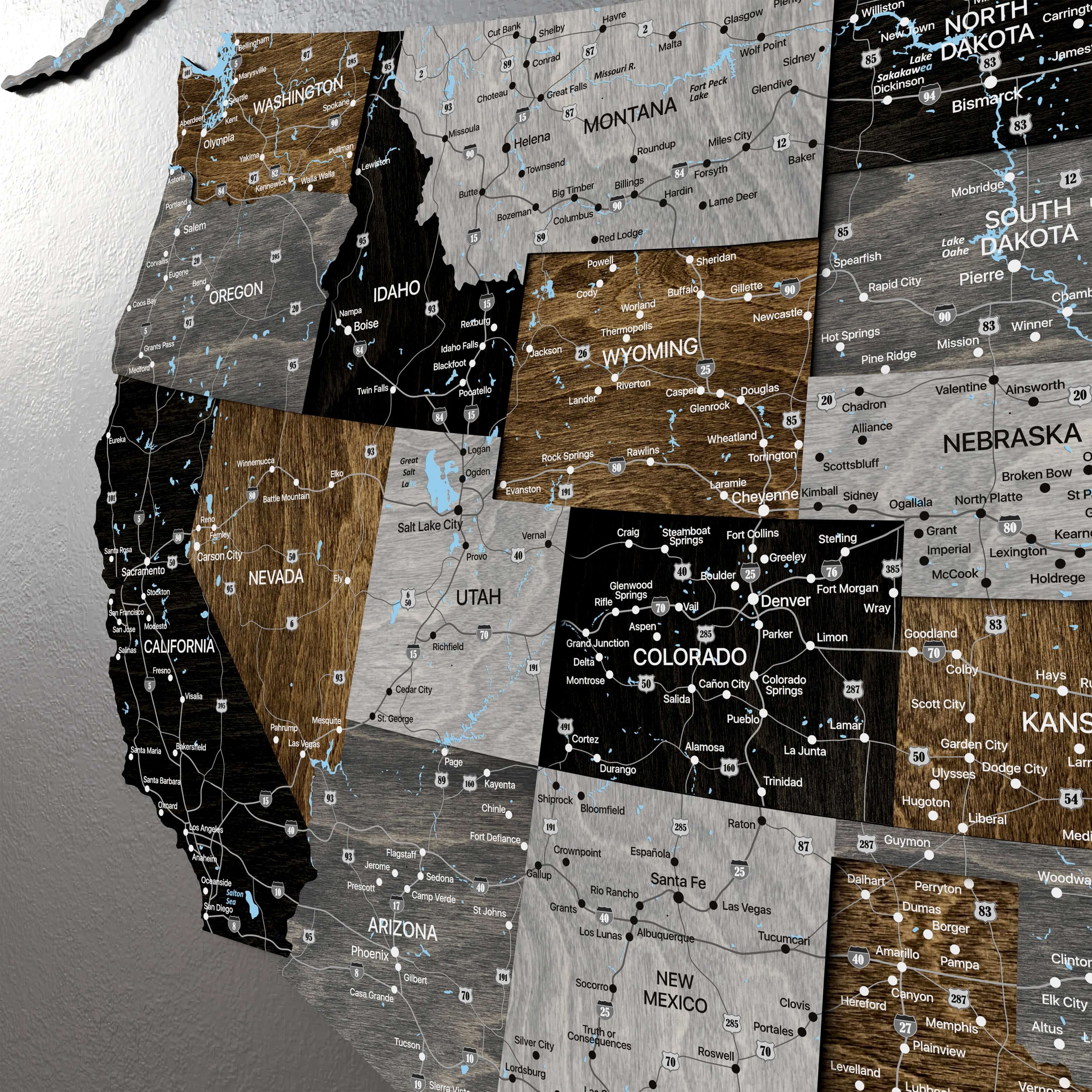 Wood USA Map - Loft
