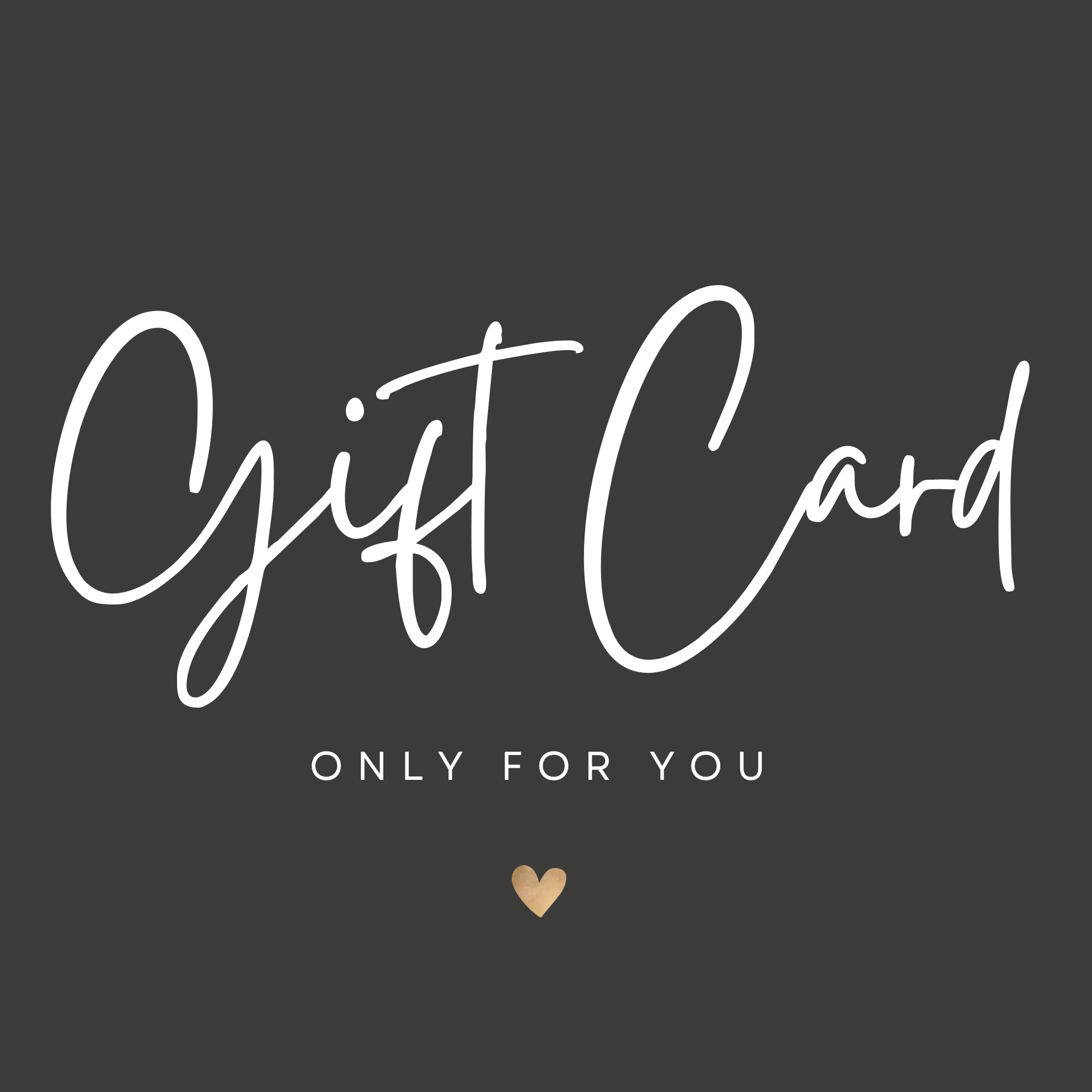 Gift Card design featuring elegant script, perfect for giving special gifts to loved ones.