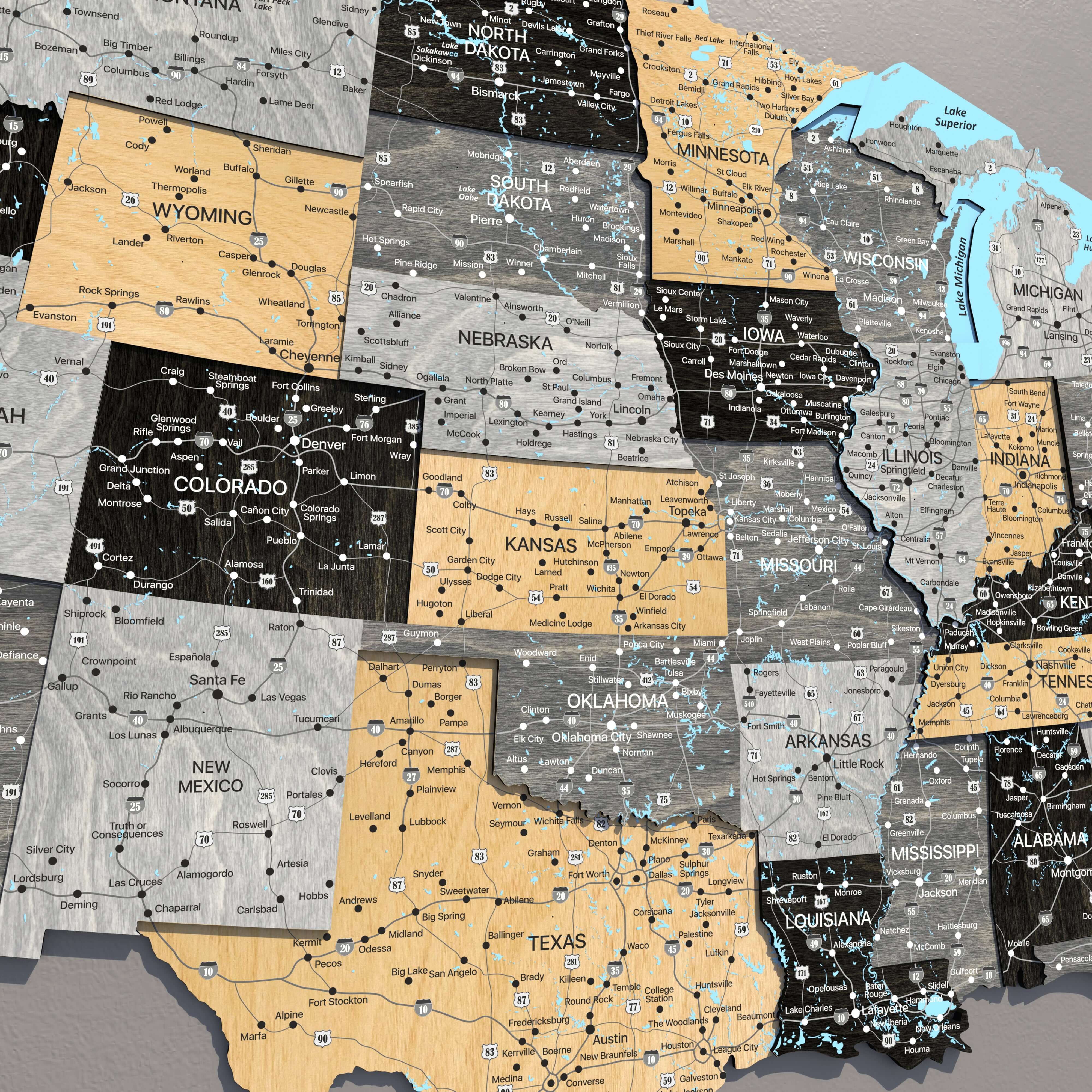 a map of the united states with all the major cities