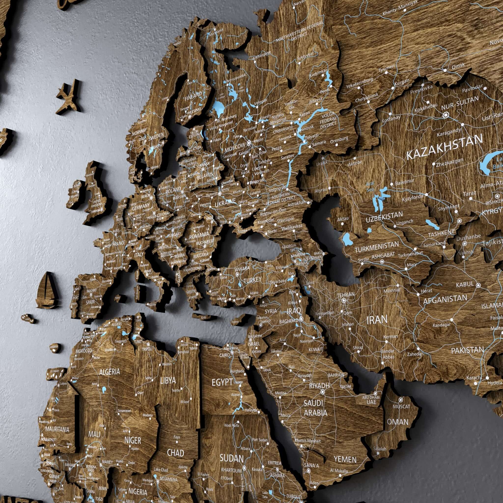Amazon.com: Wooden World Map Wall Decor, Housewarming Gift