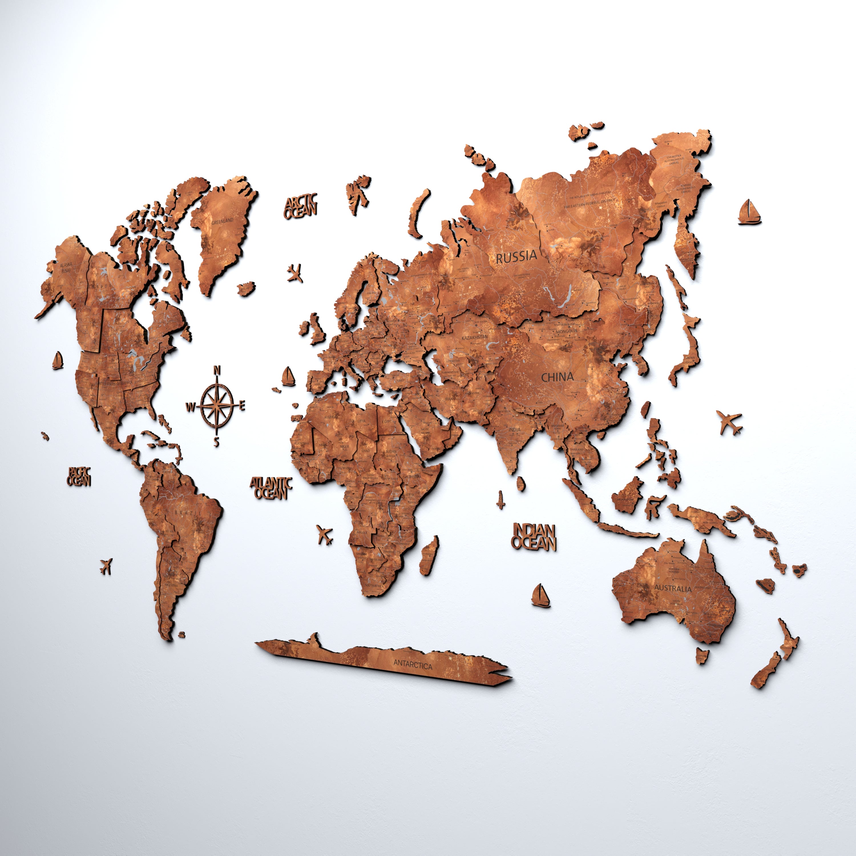 [wood world map]-KokoBoloDesign