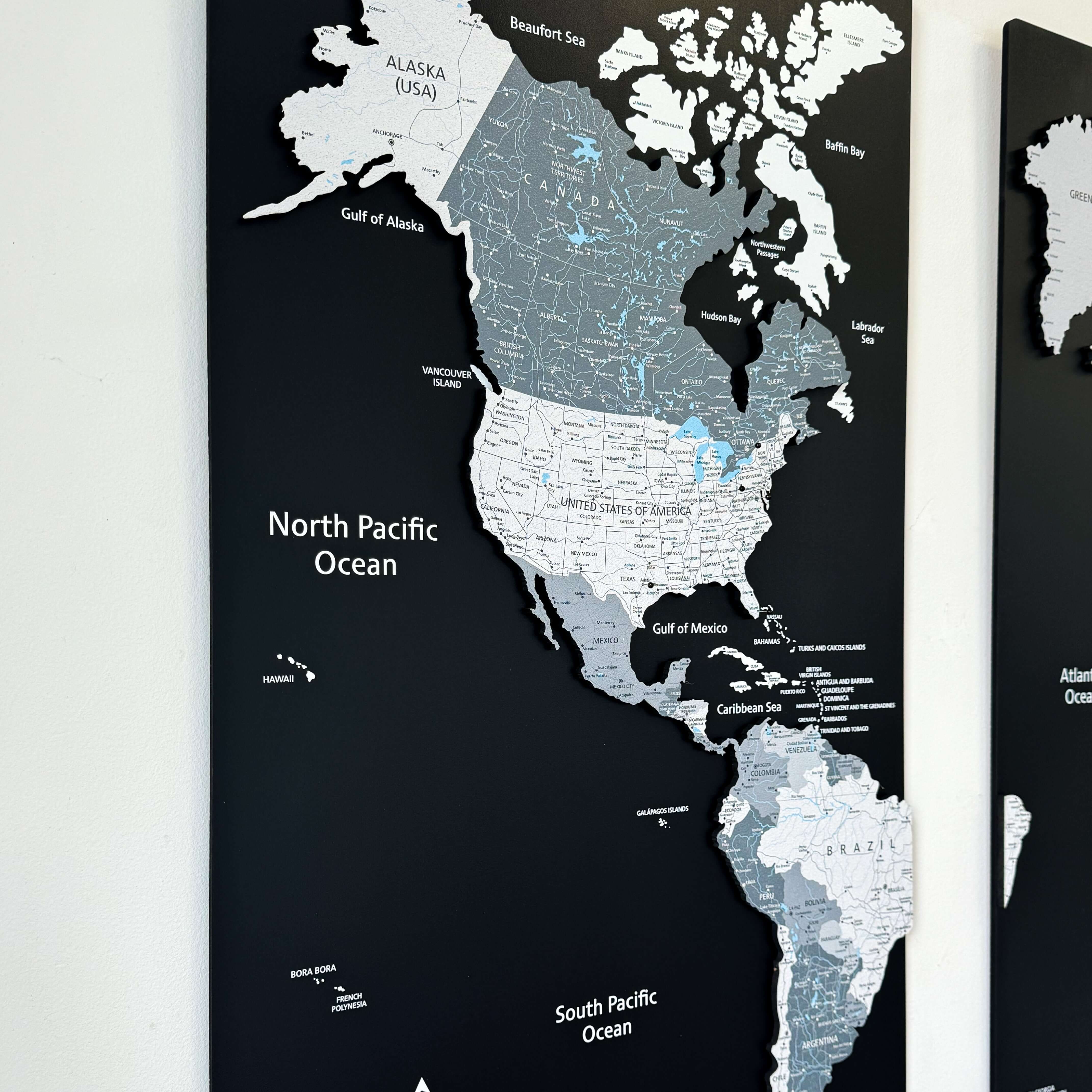 2D Cork World Map -Monochrome