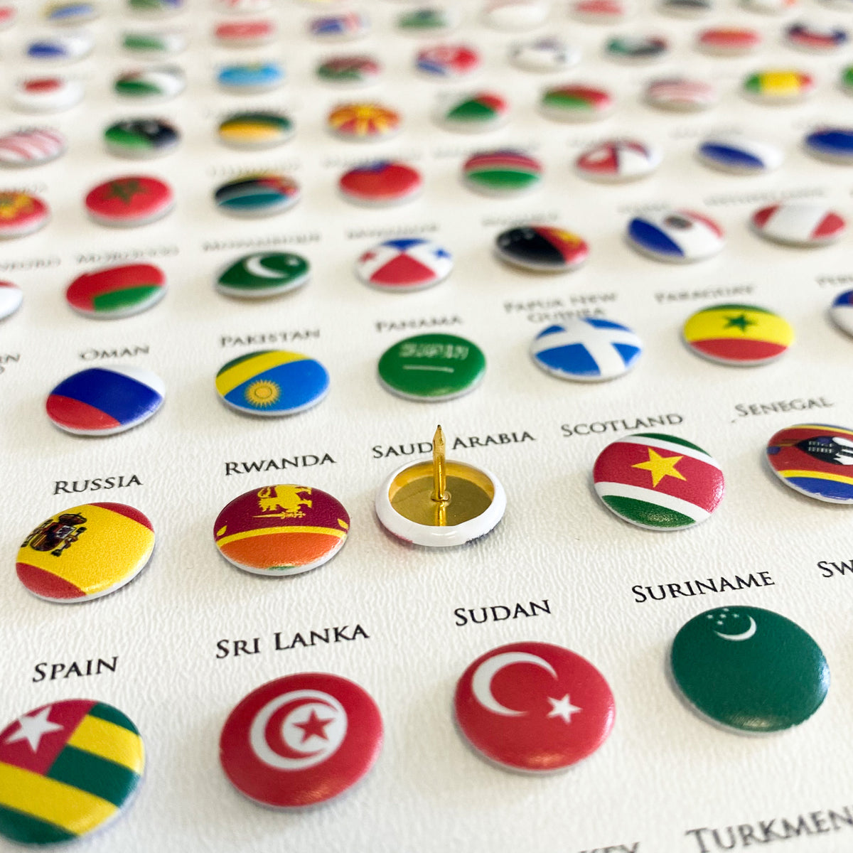 Push Pins National Flags Total number of pins