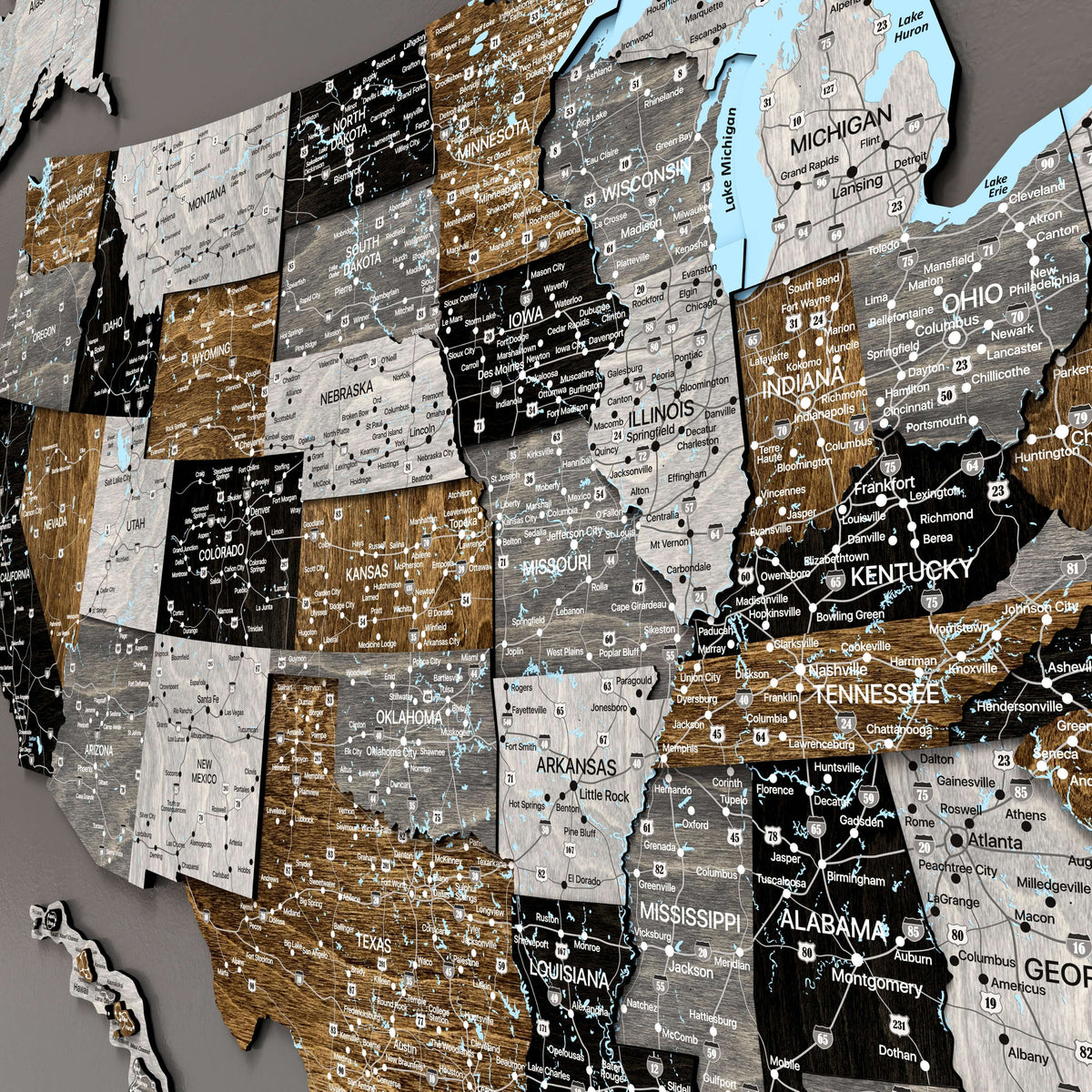 Wood USA Map - Loft made from premium birch plywood