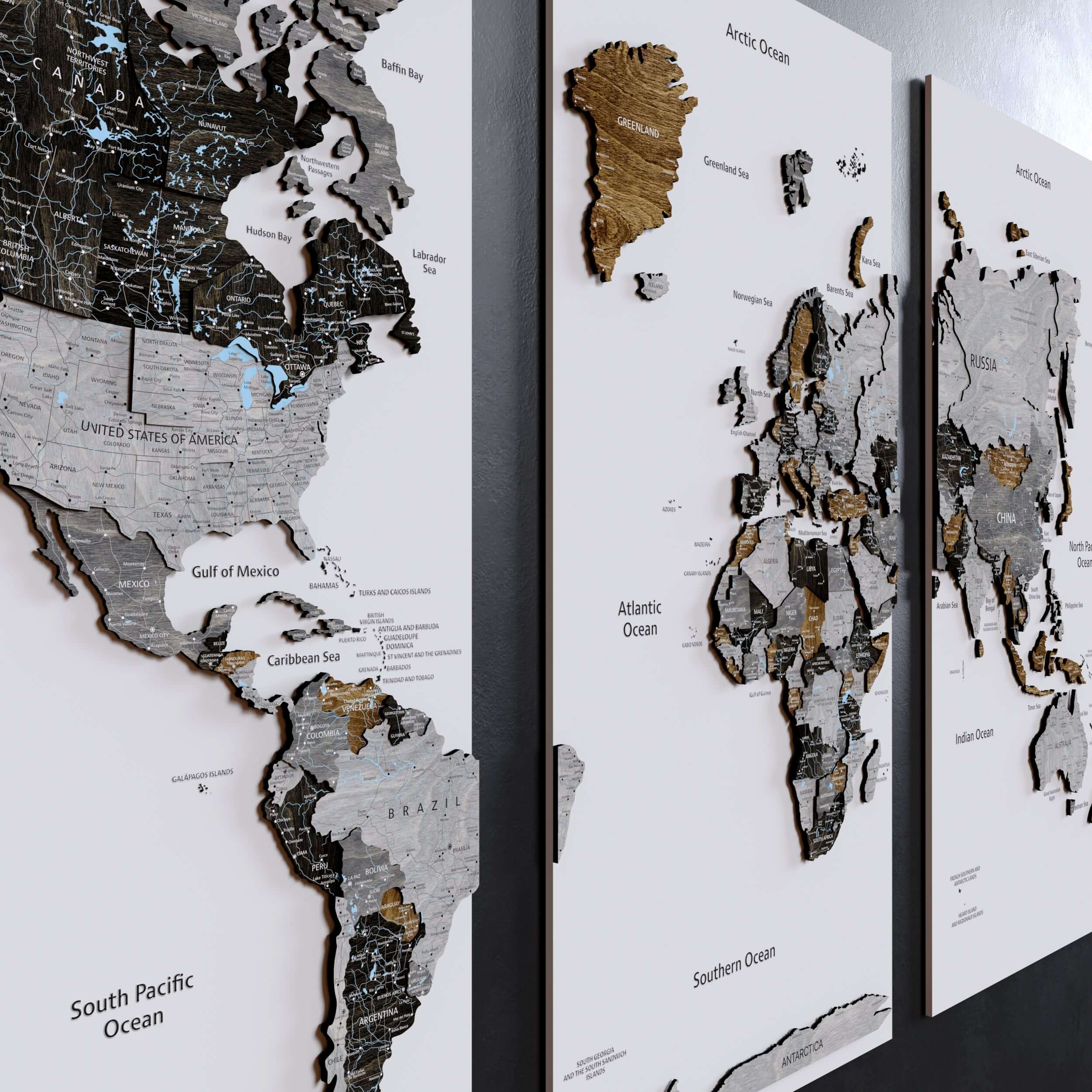 Wood World Map Board Loft - Unique Decor Art