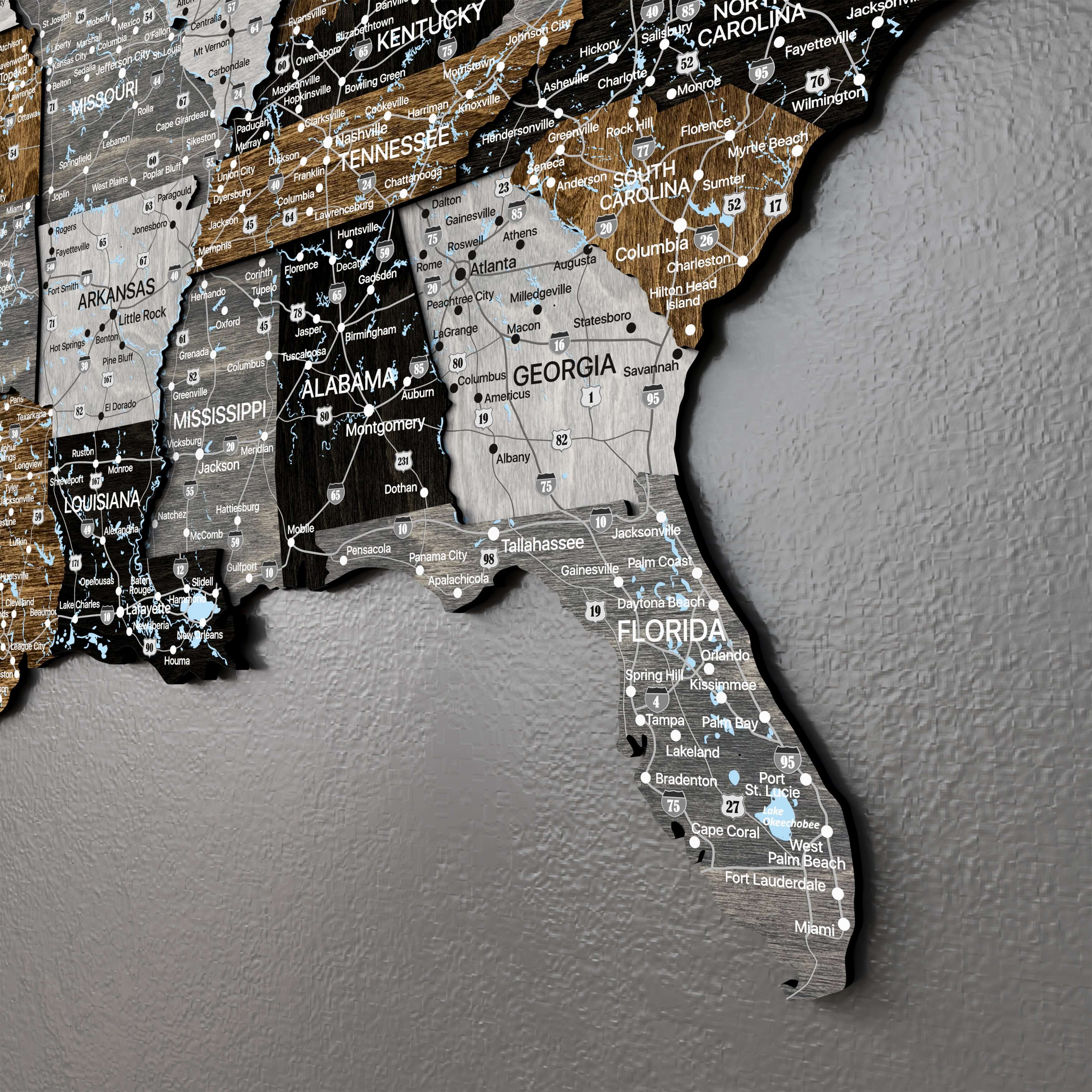 Wood USA Map - Loft
