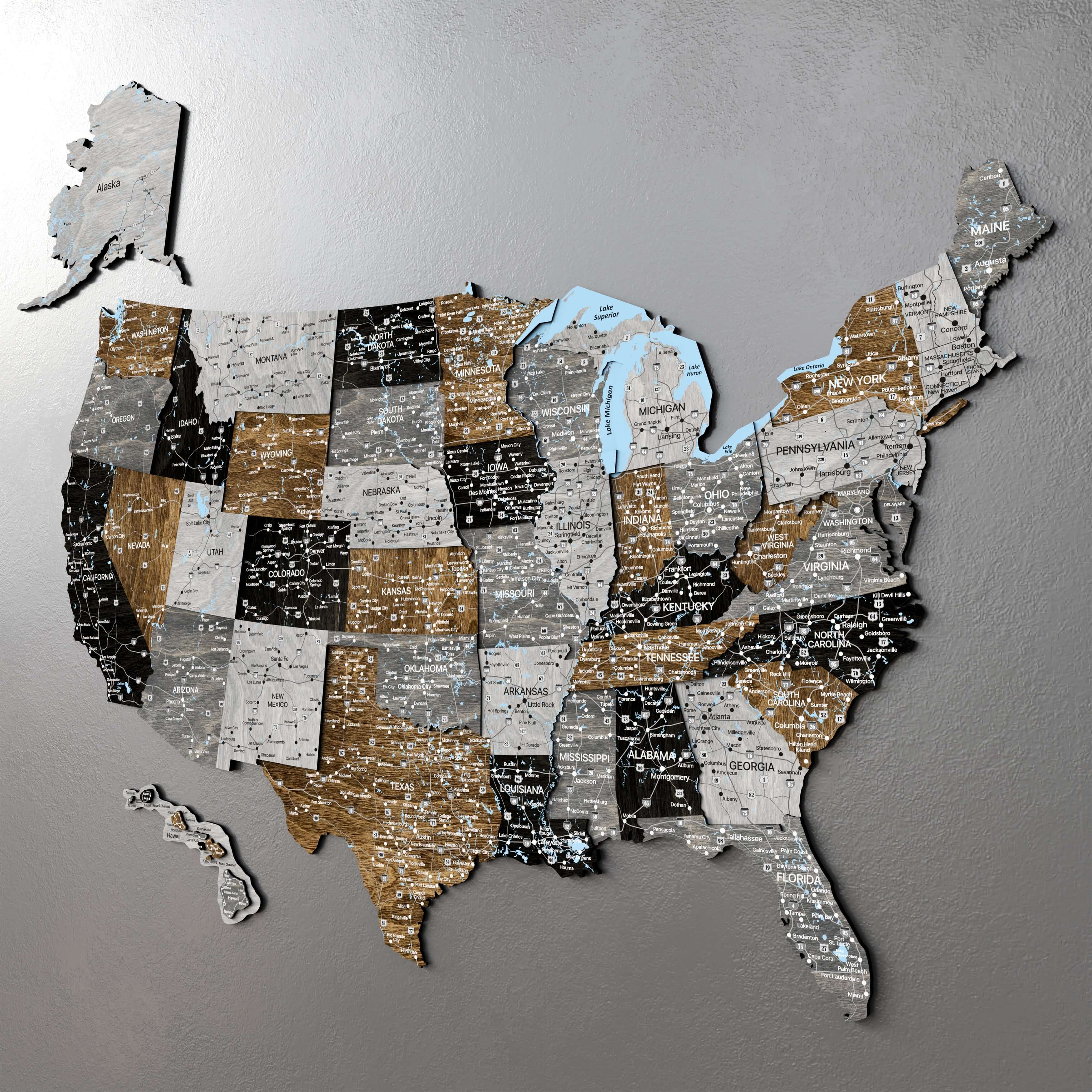 Wood USA Map - Loft