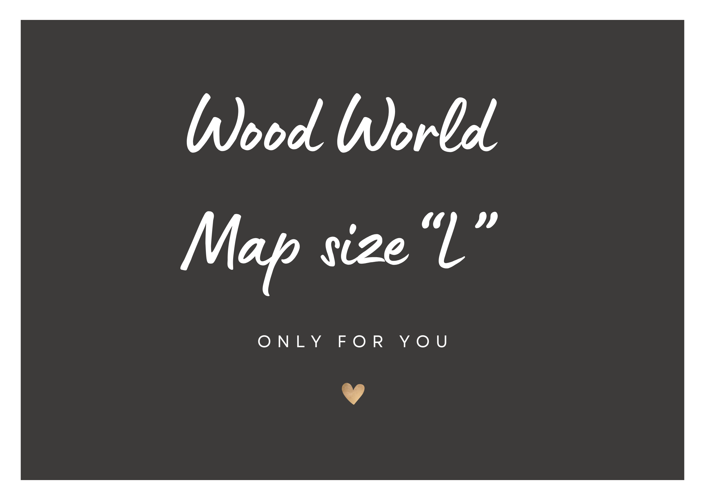 Gift Card for Wooden World Map, featuring 'Wood World Map size "L" ONLY FOR YOU' design.